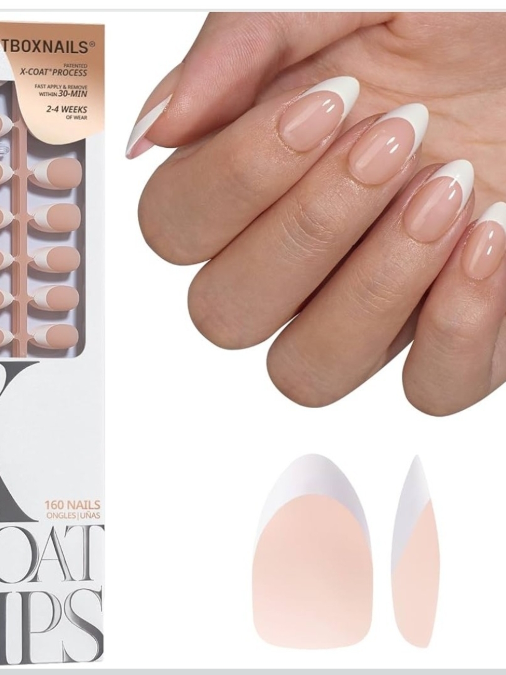 BTArtbox Xcoat French Tip Press-On Nails